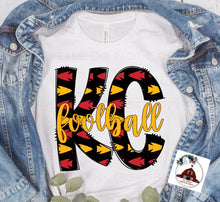 Load image into Gallery viewer, KC - football with yellow and red arrowheads
