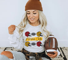 Load image into Gallery viewer, Leopard yellow and red KC football helmets Kansas City