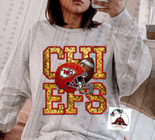 Load image into Gallery viewer, CHIEFS - gold faux glitter KC