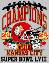 Load image into Gallery viewer, Champions Kansas City Super Bowl LV111 with helmet and feather