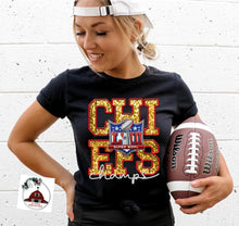Load image into Gallery viewer, Chiefs - faux gold glitter with superbowl Champs