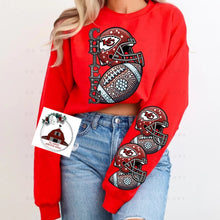 Load image into Gallery viewer, FAUX - Chiefs bling with sleeves - vertical Chiefs