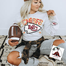 Load image into Gallery viewer, Chiefs with faux bling arrowhead with sleeve arrowhead print