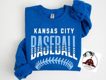 Load image into Gallery viewer, Kansas City Baseball with white and blue stripes