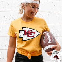 Load image into Gallery viewer, Chiefs with faux sequin WHITE arrowhead