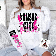 Load image into Gallery viewer, Kansas City Football - pink and black with sleeve and lighting bolts