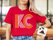 Load image into Gallery viewer, KC - retro lines yellow and white