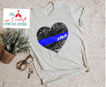 Load image into Gallery viewer, Blue Line Heart XOXO