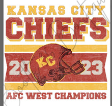 Load image into Gallery viewer, YOUTH—- Kansas City AFC Champions with Helmet
