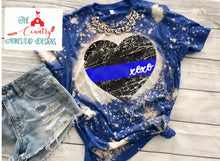 Load image into Gallery viewer, Blue Line Heart XOXO