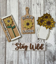 Load image into Gallery viewer, Stay Wild - Sunflower theme interchangeable/ tier tray