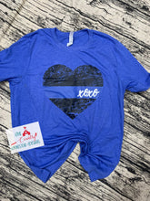 Load image into Gallery viewer, Blue Line Heart XOXO