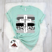 Load image into Gallery viewer, Faith black and white cross leopard