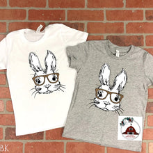 Load image into Gallery viewer, White bunny with cheetah glasses - YOUTH