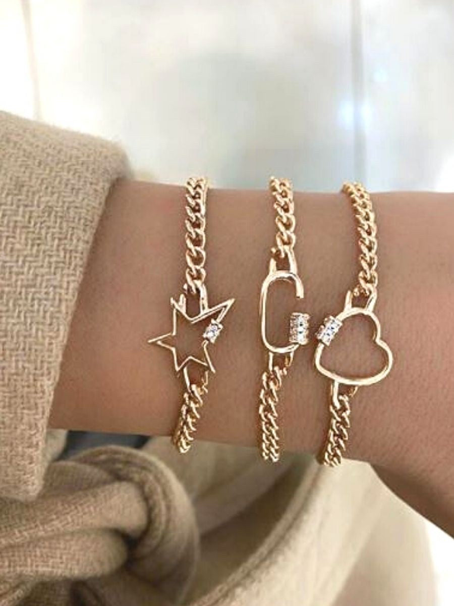 Heart, Lock, or Star Carabiner bracelet