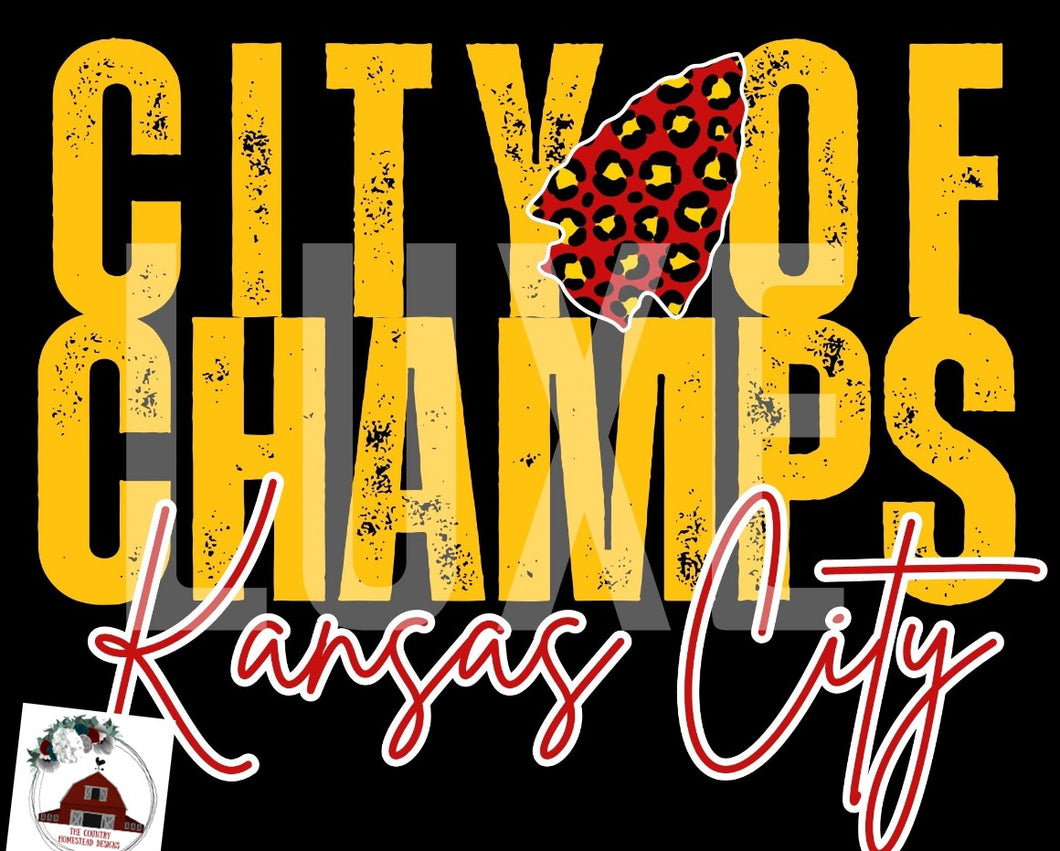 City of Champs - Kansas City - red leopard arrowhead
