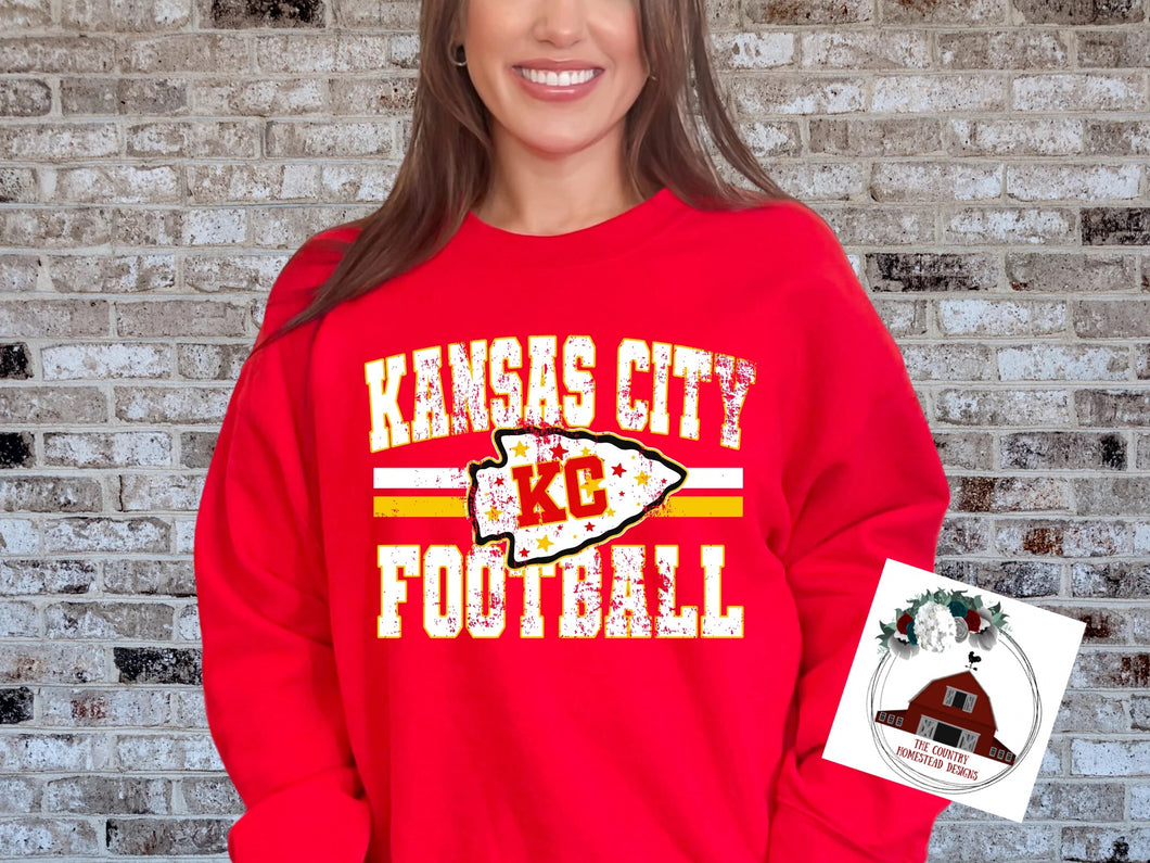 Kansas City Football - KC arrowhead with stripes/stars