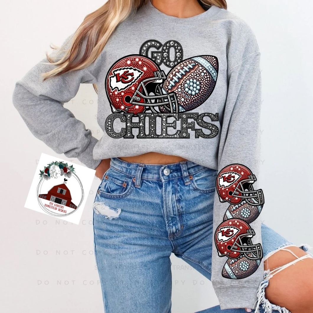 Go Chiefs - FAUX bling with sleeves