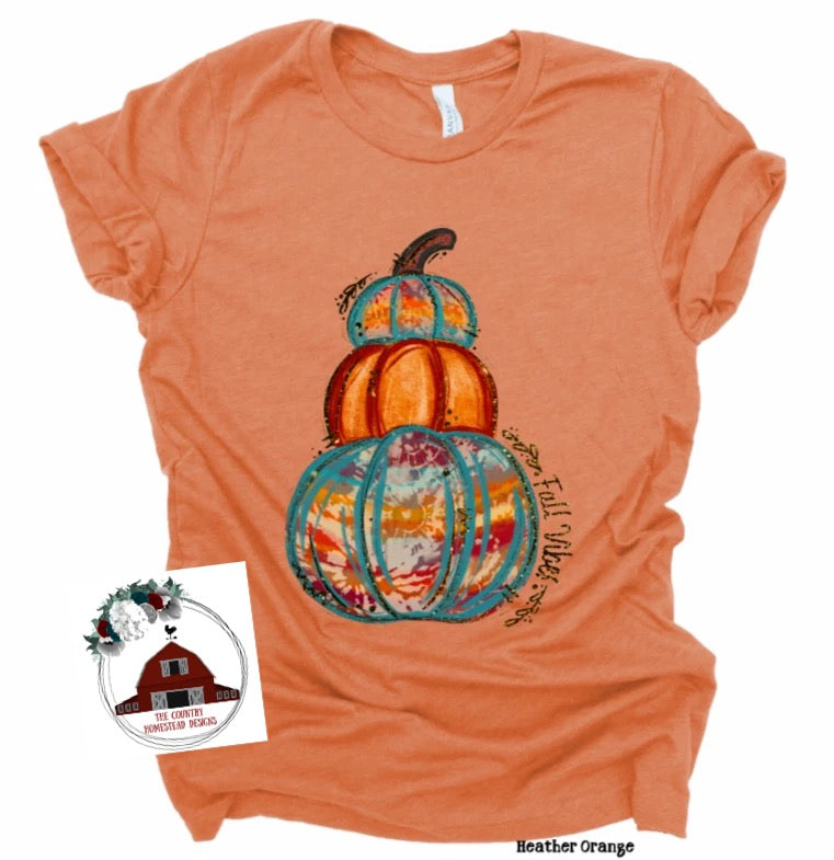 Fall Vibes Tie Dye Pumpkin Stack