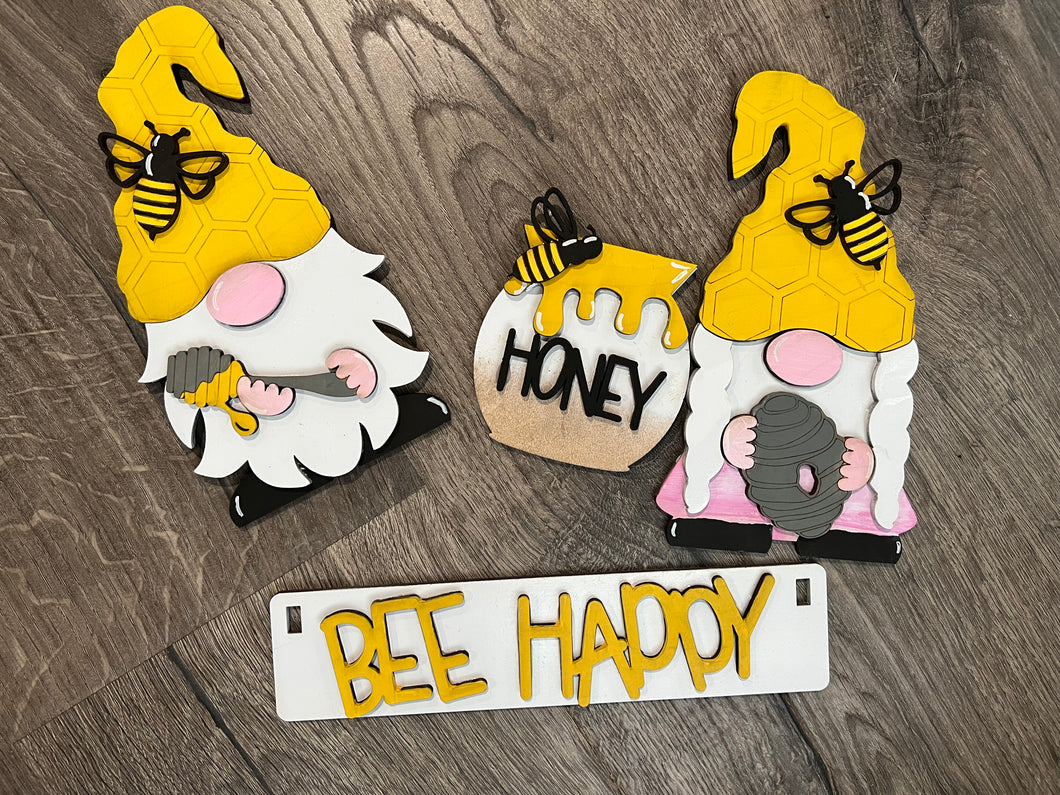 Bee Happy Gnomes theme interchangeable/ tier tray
