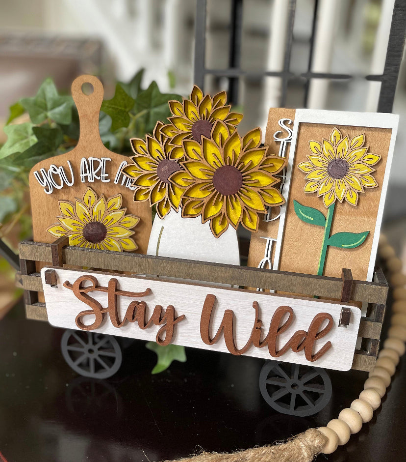 Stay Wild - Sunflower theme interchangeable/ tier tray
