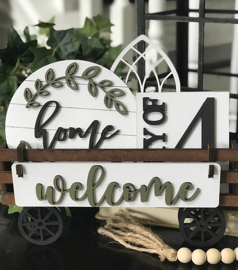 Home - Party of 4 - Family theme interchangeable/ tier tray