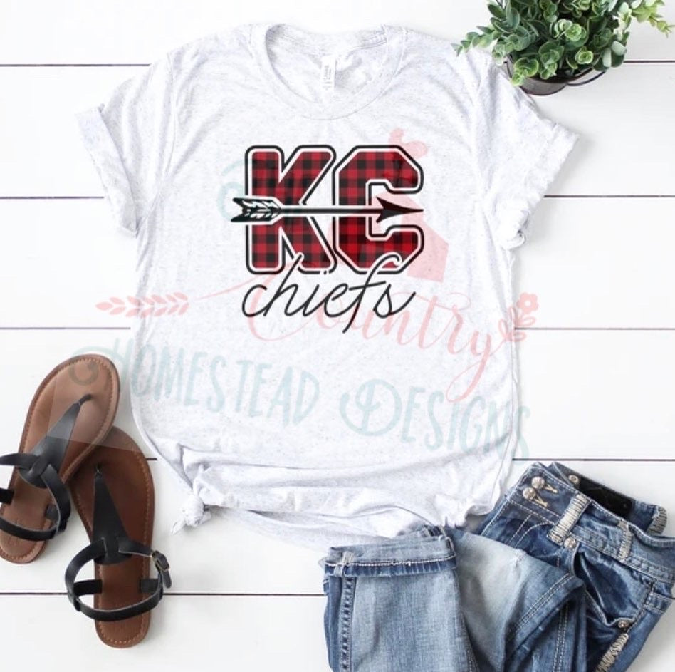 KC with Buffalo plaid and Arrows